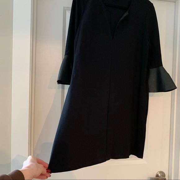 💞3 for $50💞BCBGMAXAZRIA black dress with faux leather sleeve  size medium - Picture 6 of 12